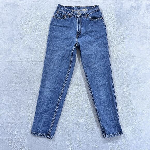 VTG Levis 512 Jeans Womens 11 Blue Slim Tapered High Rise Made in USA 90s Denim - Picture 1 of 11